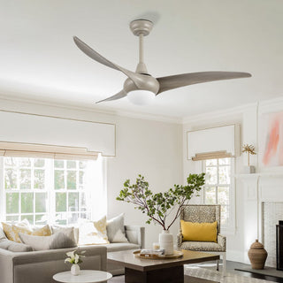 Terra 52" Coastal Vintage Iron/Plastic Mobile-App/Remote-Controlled 6-Speed Retro Swirl Integrated LED Ceiling Fan