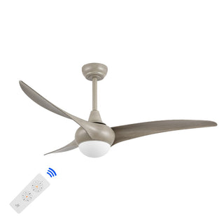 Terra 52" Coastal Vintage Iron/Plastic Mobile-App/Remote-Controlled 6-Speed Retro Swirl Integrated LED Ceiling Fan