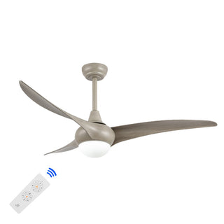 Terra 52" Coastal Vintage Iron/Plastic Mobile-App/Remote-Controlled 6-Speed Retro Swirl Integrated LED Ceiling Fan