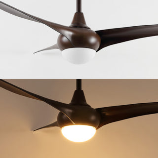 Terra 52" Coastal Vintage Iron/Plastic Mobile-App/Remote-Controlled 6-Speed Retro Swirl Integrated LED Ceiling Fan