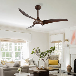 Terra 52" Coastal Vintage Iron/Plastic Mobile-App/Remote-Controlled 6-Speed Retro Swirl Integrated LED Ceiling Fan