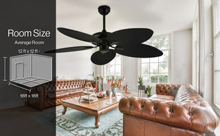 Thompson 52" Bohemian Industrial Iron/Plastic Mobile-App/Remote-Controlled 6-Speed Palm Blade Ceiling Fan