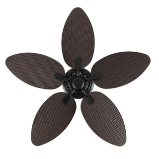 Thompson 52" Bohemian Industrial Iron/Plastic Mobile-App/Remote-Controlled 6-Speed Palm Blade Ceiling Fan