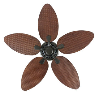 Thompson 52" Bohemian Industrial Iron/Plastic Mobile-App/Remote-Controlled 6-Speed Palm Blade Ceiling Fan