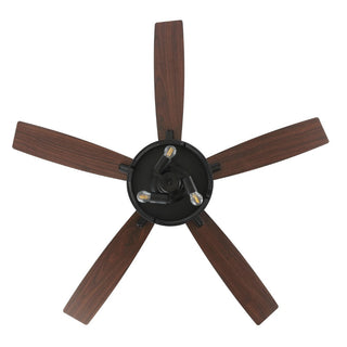 Sofucor 52"  Farmhouse Industrial Iron/Wood Mobile-App/Remote-Controlled LED Ceiling Fan