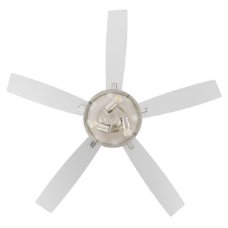 Sofia 52"  Farmhouse Industrial Iron/Wood Mobile-App/Remote-Controlled LED Ceiling Fan