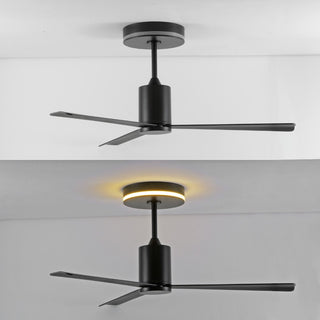 Levien 52" 1-Light Contemporary Minimalist 6-Speed Iron Height Adjustable Integrated LED Ceiling Fan with Remote