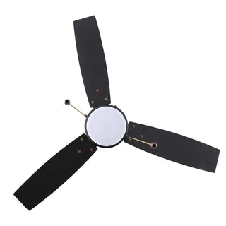 Minfeng 42" 1-Light Modern Minimalist 3-Speed Iron Height Adjustable Integrated LED Ceiling Fan with Pull Chains