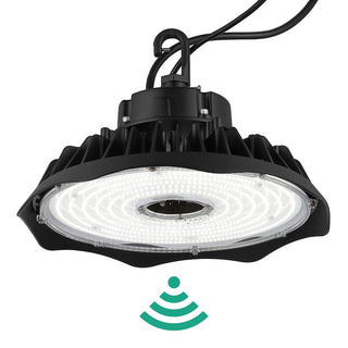 Buwal 12 in. 200-Watt Integrated LED Motion Sensor High Bay Indoor/Outdoor UFO Light with 26000 Lumens 5000K, Black