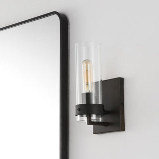 Glass Wall 4.5" Coastal Minimalist Iron/Glass LED Sconce