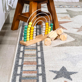 Better Gazer Geometric Machine-Washable Area Rug