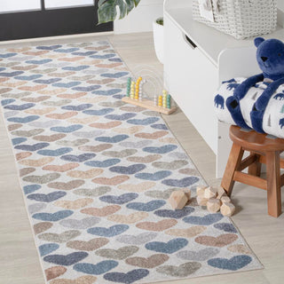 Issy Loves Hearts Geometric Machine-Washable Area Rug