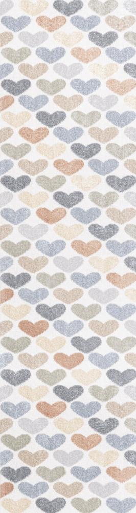 Issy Loves Hearts Geometric Machine-Washable Area Rug