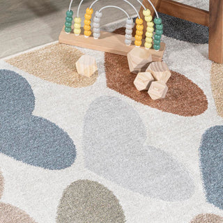 Issy Loves Hearts Geometric Machine-Washable Area Rug