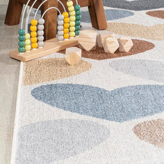 Issy Loves Hearts Geometric Machine-Washable Area Rug