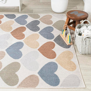 Issy Loves Hearts Geometric Machine-Washable Area Rug