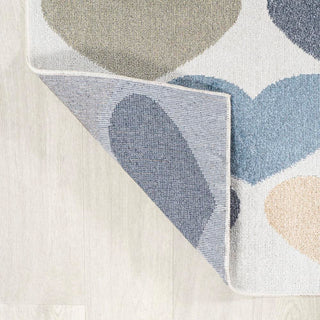 Issy Loves Hearts Geometric Machine-Washable Area Rug