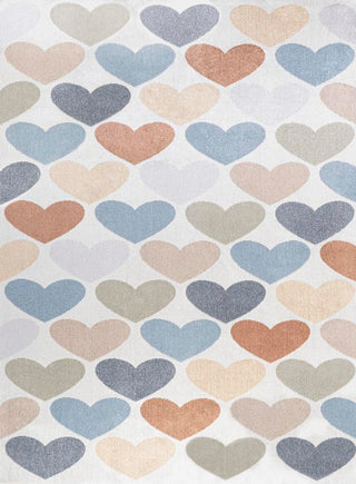 Issy Loves Hearts Geometric Machine-Washable Area Rug