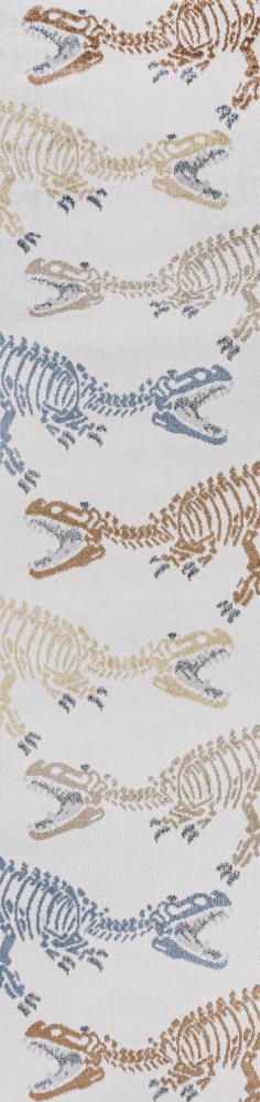 Striped T-rex Modern Kids Machine-washable Area Rug