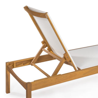 Tozey 77.56"x26.38" Modern Minimalist Adjustable Acacia Wood Chaise Outdoor Lounge Chair