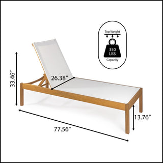 Tozey 77.56"x26.38" Modern Minimalist Adjustable Acacia Wood Chaise Outdoor Lounge Chair