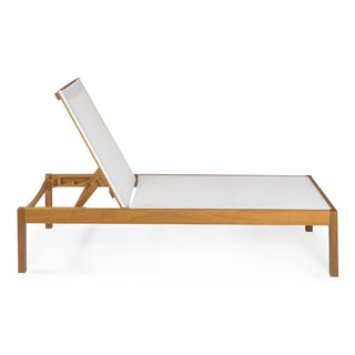 Tozey 77.56"x26.38" Modern Minimalist Adjustable Acacia Wood Chaise Outdoor Lounge Chair