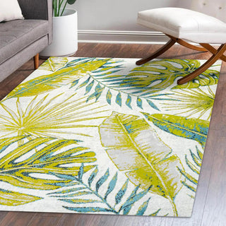 Philodendron Tropical Leaves Area Rug