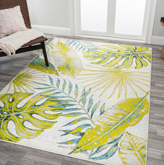 Philodendron Tropical Leaves Area Rug