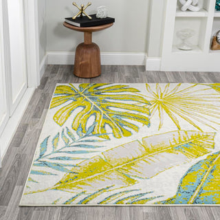 Philodendron Tropical Leaves Area Rug