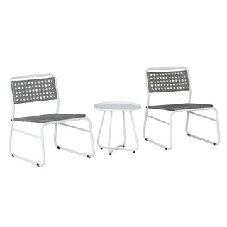 Acanva 3-Piece Mid-Century Modern Faux Rattan Conversation Outdoor Patio Set