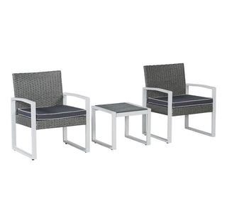 Urban 3-Piece Modern Coastal Faux Wicker Conversation Outdoor Patio Set