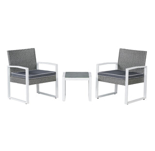 Urban 3-Piece Modern Coastal Faux Wicker Conversation Outdoor Patio Set