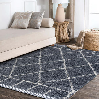 Denver Mercer Shag Plush Tassel Area Rug