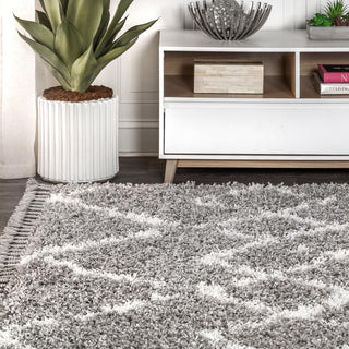 Eden Mercer Shag Plush Tassel Area Rug