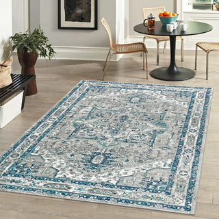 Morioka Modern Persian Vintage Medallion Area Rug