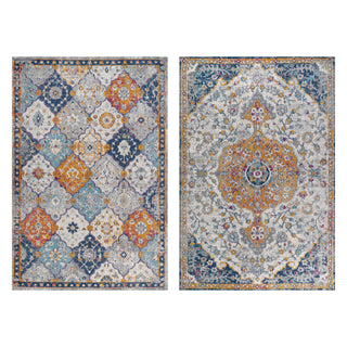 Tsavo Kirman Bohemian Medallion Area Rug and Cazombo Lorena Ornate Boho Medallion Area Rug