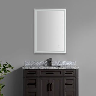 Enchanting Rectangular Frameless Anti-Fog Aluminum Front/Back-lit Tri-color LED Bathroom Vanity Mirror with Smart Touch Control