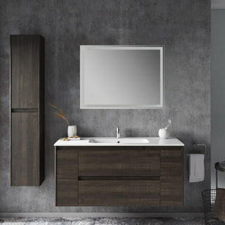 Enchanting Rectangular Frameless Anti-Fog Aluminum Front/Back-lit Tri-color LED Bathroom Vanity Mirror with Smart Touch Control