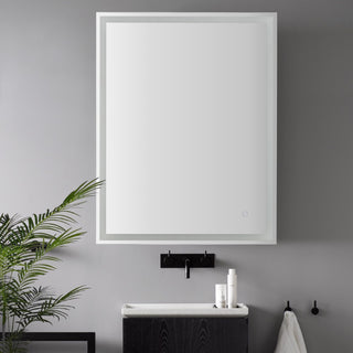 Enchanting Rectangular Frameless Anti-Fog Aluminum Front/Back-lit Tri-color LED Bathroom Vanity Mirror with Smart Touch Control