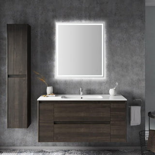 Enchanting Rectangular Frameless Anti-Fog Aluminum Front/Back-lit Tri-color LED Bathroom Vanity Mirror with Smart Touch Control