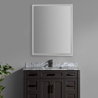 Enchanting Rectangular Frameless Anti-Fog Aluminum Front/Back-lit Tri-color LED Bathroom Vanity Mirror with Smart Touch Control