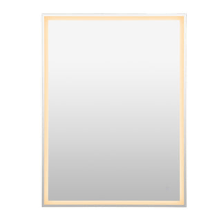 Enchanting Rectangular Frameless Anti-Fog Aluminum Front/Back-lit Tri-color LED Bathroom Vanity Mirror with Smart Touch Control