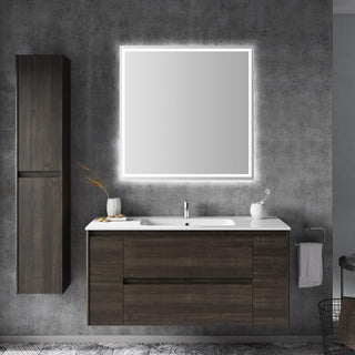 Enchanting Rectangular Frameless Anti-Fog Aluminum Front/Back-lit Tri-color LED Bathroom Vanity Mirror with Smart Touch Control