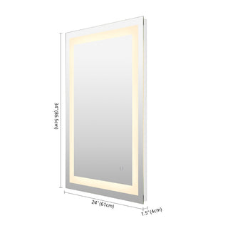 Spotless Rectangular Frameless Anti-Fog Aluminum Front-lit Tri-color LED Bathroom Vanity Mirror with Smart Touch Control