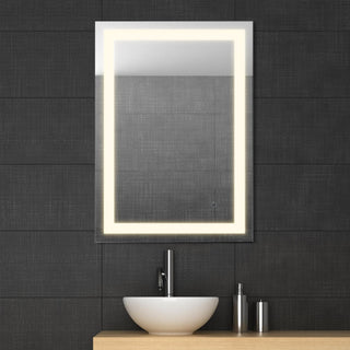 Spotless Rectangular Frameless Anti-Fog Aluminum Front-lit Tri-color LED Bathroom Vanity Mirror with Smart Touch Control