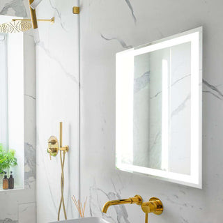 Spotless Rectangular Frameless Anti-Fog Aluminum Front-lit Tri-color LED Bathroom Vanity Mirror with Smart Touch Control