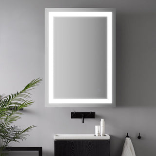 Spotless Rectangular Frameless Anti-Fog Aluminum Front-lit Tri-color LED Bathroom Vanity Mirror with Smart Touch Control