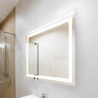 Spotless Rectangular Frameless Anti-Fog Aluminum Front-lit Tri-color LED Bathroom Vanity Mirror with Smart Touch Control