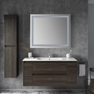 Spotless Rectangular Frameless Anti-Fog Aluminum Front-lit Tri-color LED Bathroom Vanity Mirror with Smart Touch Control