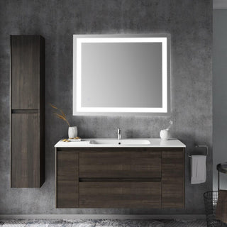 Spotless Rectangular Frameless Anti-Fog Aluminum Front-lit Tri-color LED Bathroom Vanity Mirror with Smart Touch Control